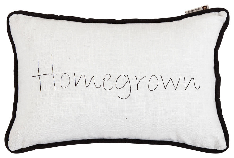 Homegrown Embroidery Pillow, 12"x19"