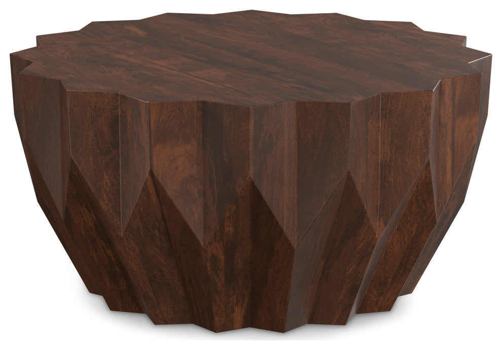 Turnbull Solid Mango Wood Coffee Table, Walnut