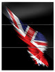 "Wing With United Kingdom Flag" Digital Metal Wall Art, 3 Panels, 28"x36"