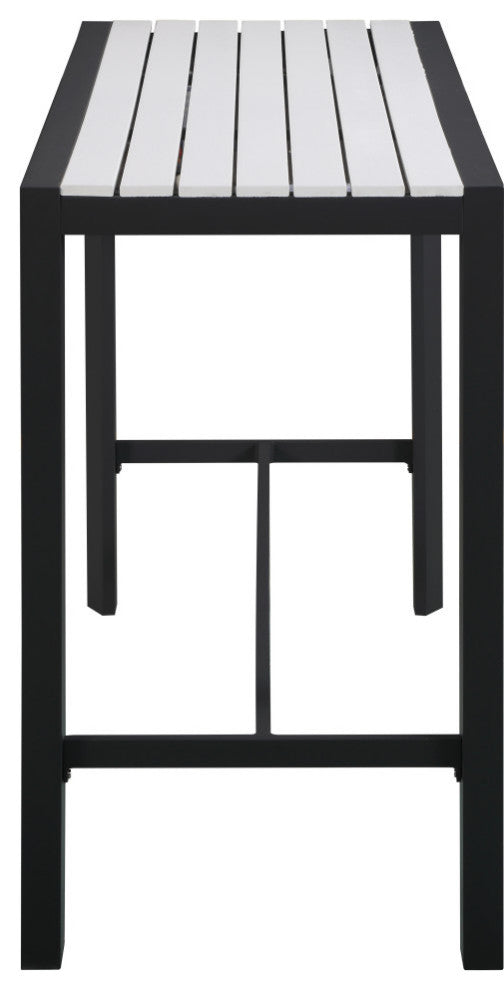 Nizuc Outdoor Rectangular Patio Bar Table, White