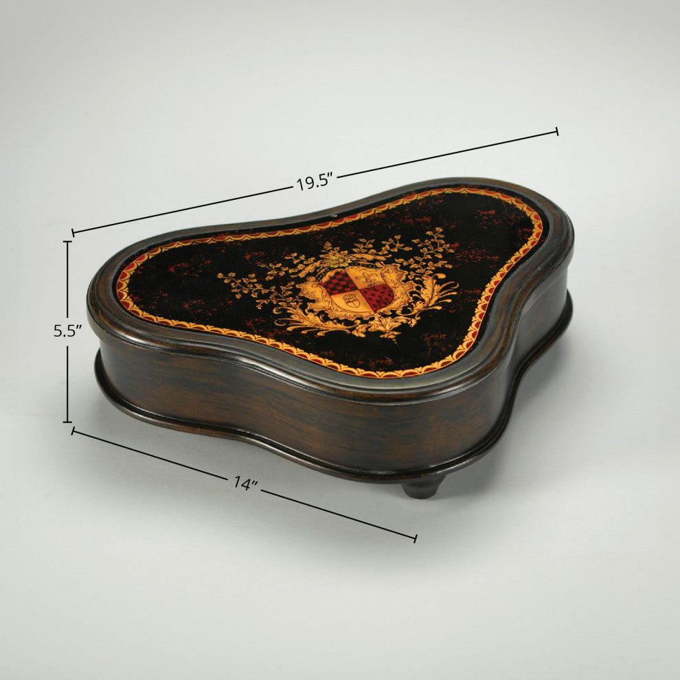 Ewell Resin Decorative Box, Brown/Burgundy/Gold
