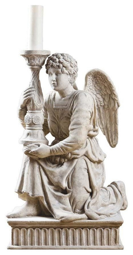 36" Kneeling Angel with Candlestick Statue Sculpture Figurine