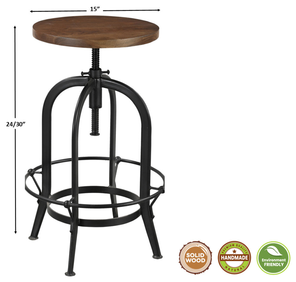 Kaylie Adjustable Height Wood Stool