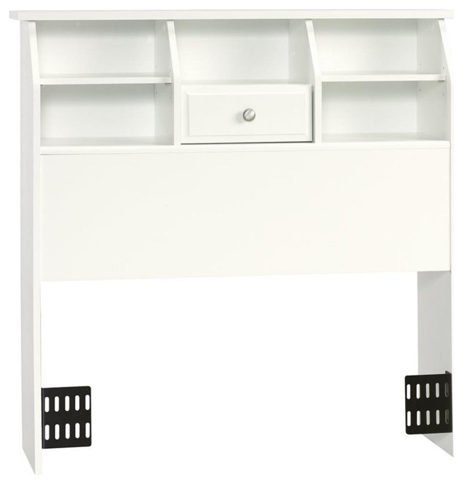Sauder Shoal Creek Twin Bookcase Headboard in White