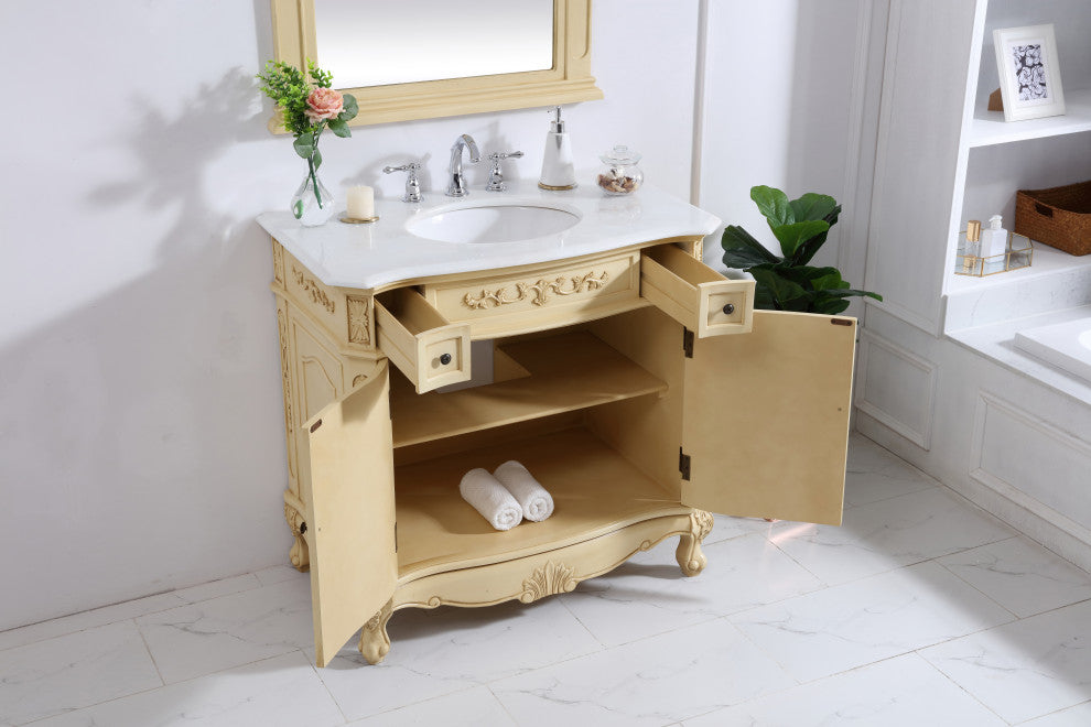Bathroom Vanity, Light Antique Beige, 36", Single Sink