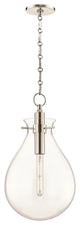 Ivy LED Medium Pendant With Clear Glass Shade, Polished Nickel