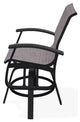 Belle Isle Sling Balcony Height Outdoor Swivel Chair, Fossil/Black