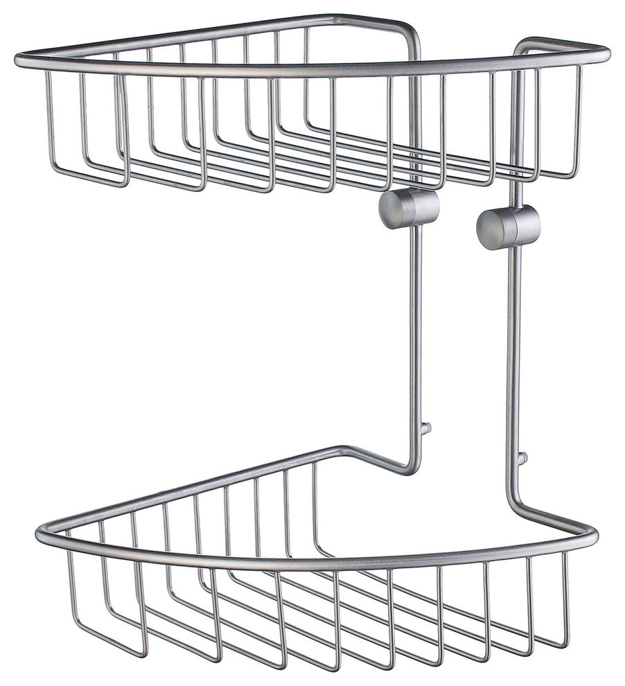 House Corner Soap Basket Double Brushed Chrome