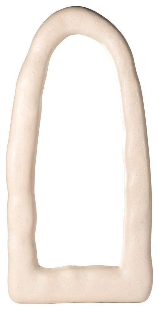 Kaia Cream Textured Small Floor Mirror