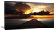 "Indefinite Wooden Pier To Gloomy Sea" Sea Bridge Canvas Print, 32"x16"