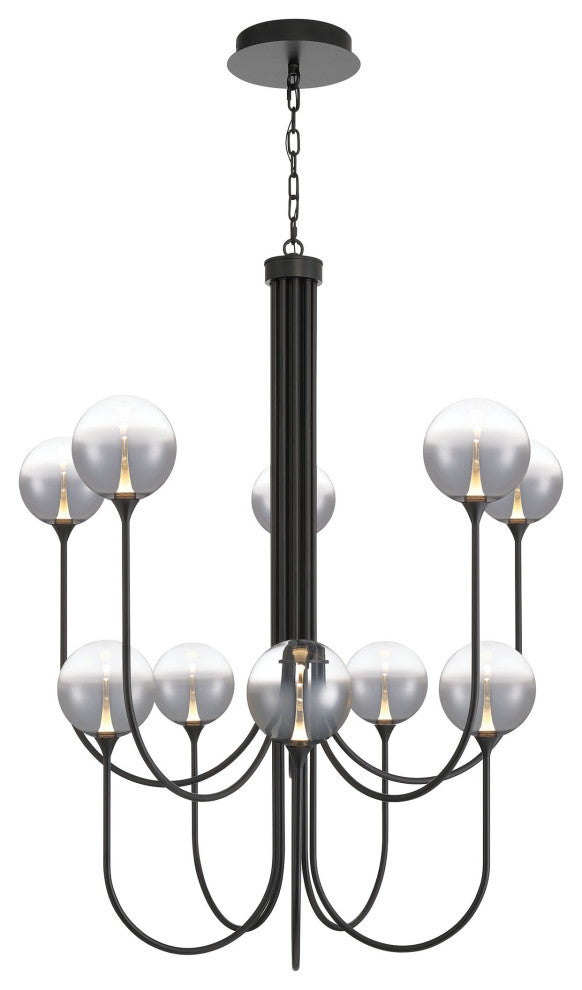 Iissa 10L 40" Black Smoke Chandelier