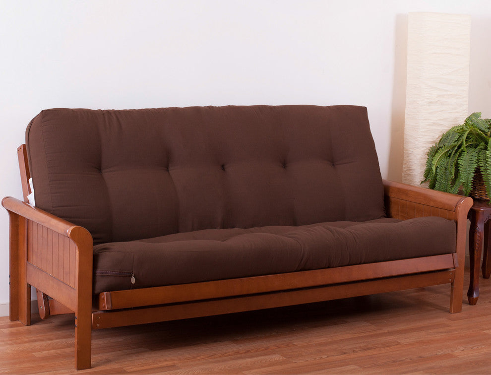 Blazing Needles Renewal 8" Twill Full Futon Mattress, Chocolate
