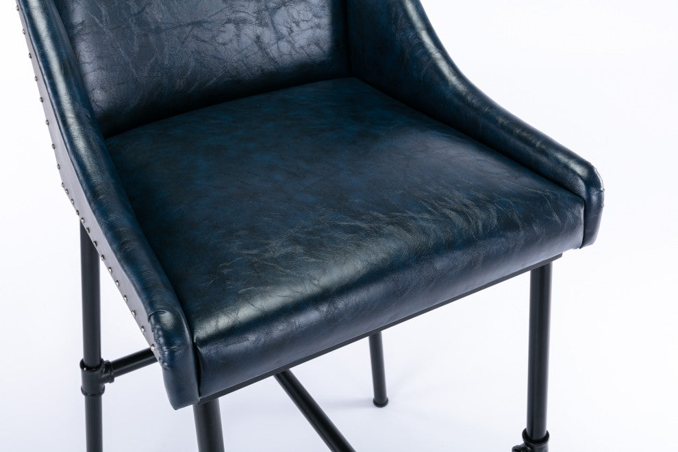 Parlor Adjustable Bar Stool, Midnight Blue