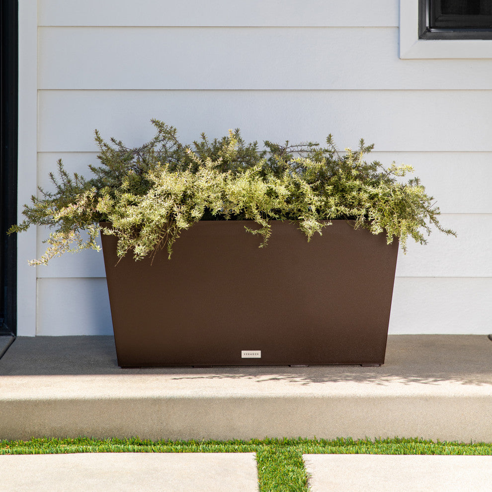 Midori Trough Planter, Espresso, 31 Inch, 2 Pack
