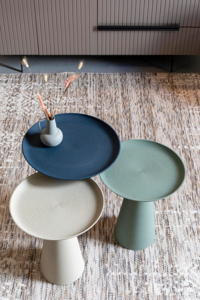 Minimalist Pedestal Side Table L | DF Ringar, Blue