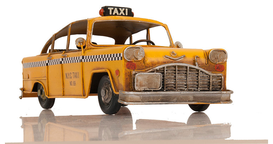 Handmade Classic New York City Taxi Model, Collectible Metal Scale Model Taxi