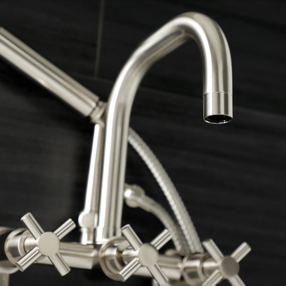 AE8458DX Wall Mount Clawfoot Tub Faucet, Brushed Nickel