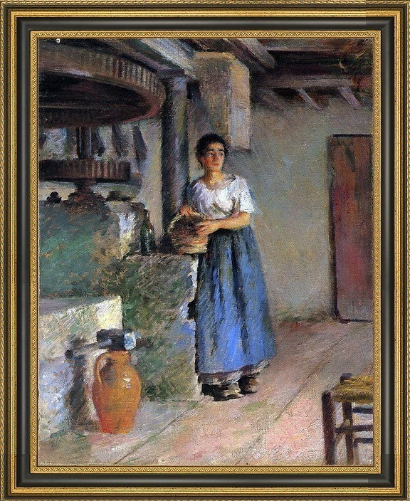 Theodore Robinson the Miller's Daughter Framed Premium Canvas Print, 16"x20"