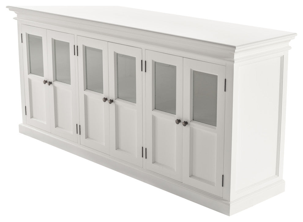 Classic White Halifax Buffet with 6 Glass Doors