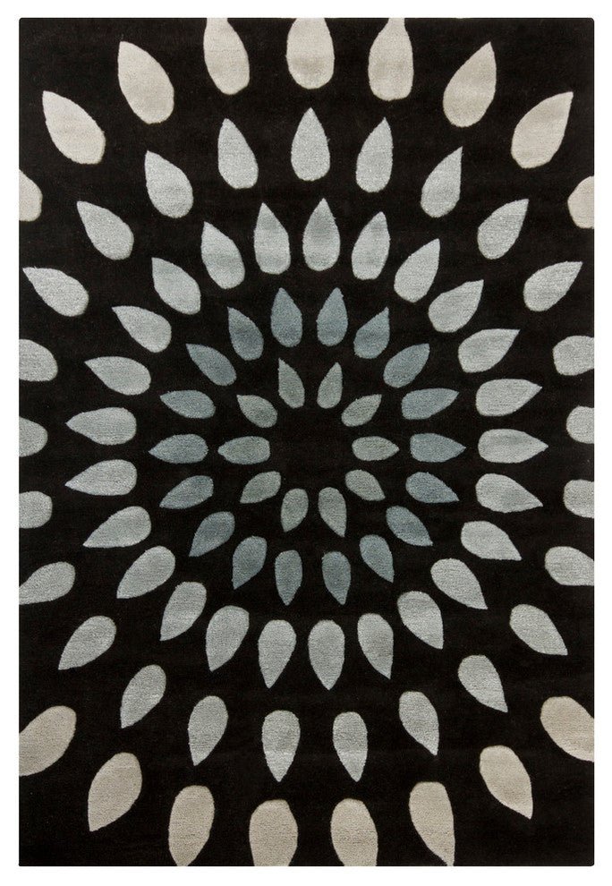 Oleander Contemporary Area Rug, Gray, 9'x13'