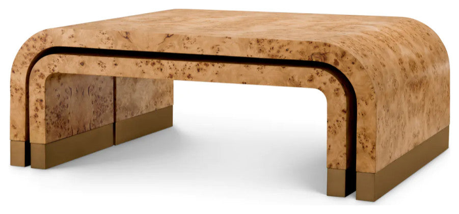 Mappa Burl Coffee Table Set, 3, Eichholtz Quinton