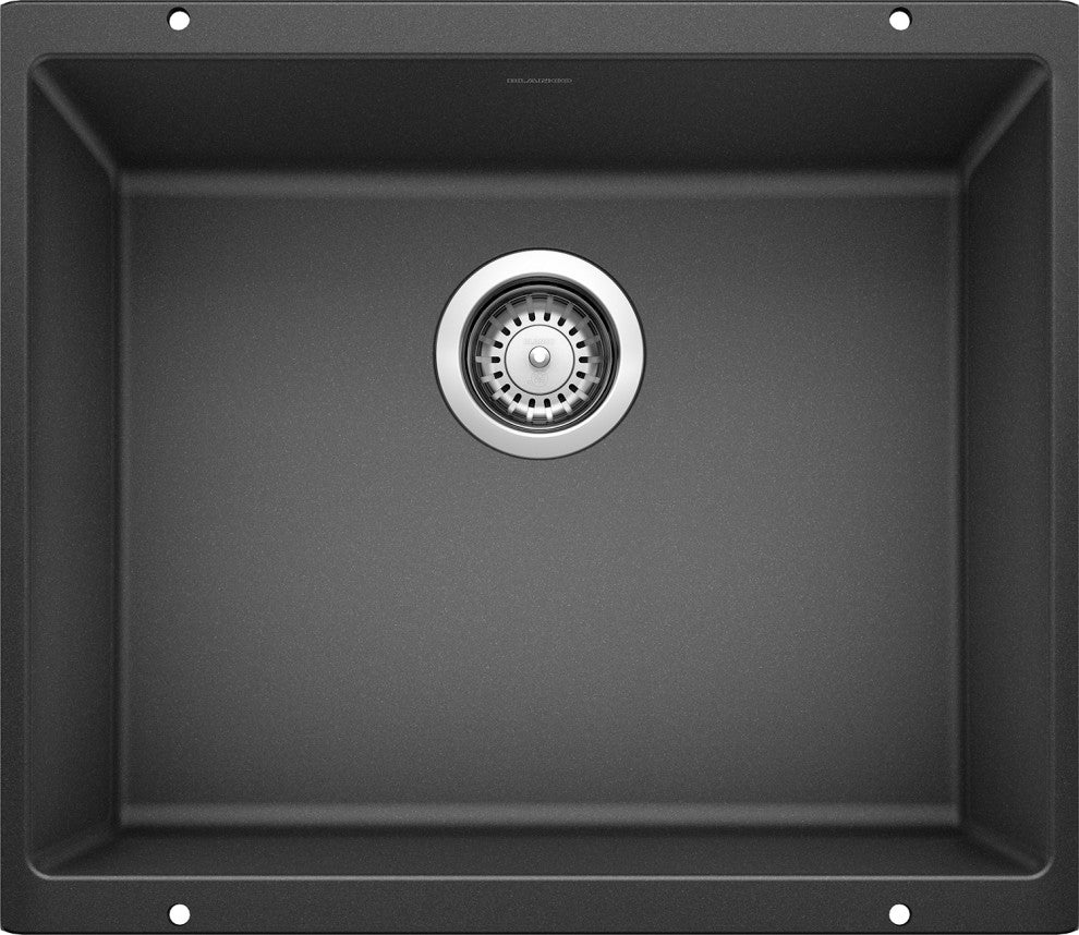 Blanco 18.1"x20.87" Granite Single Undermount Kitchen Sink, Anthracite