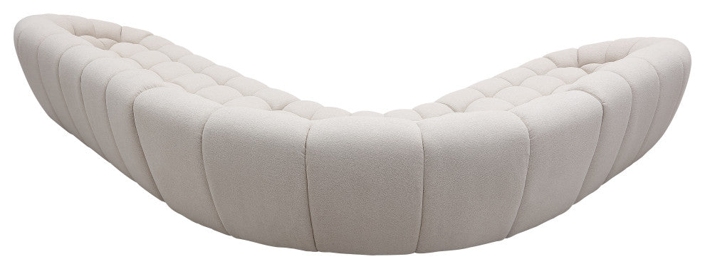 Divani Casa Yolonda Modern Beige Curved Sectional Sofa