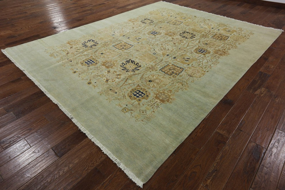 Valley Oriental Blue Peshawar Chobi Wool Hand-Knotted Rug, 9'x12'
