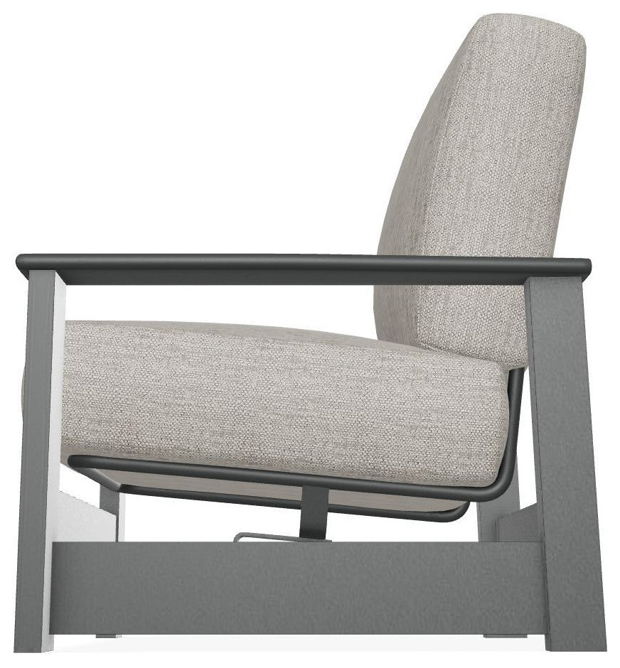 Leeward Deep Seat Outdoor Armchair with Hidden Motion, Thatch Ash/Graphite