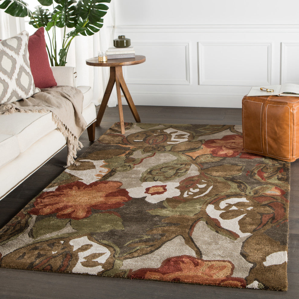 Jaipur Living Petal Pusher Handmade Floral Light Gray/Multicolor Area Rug, 9'6"x