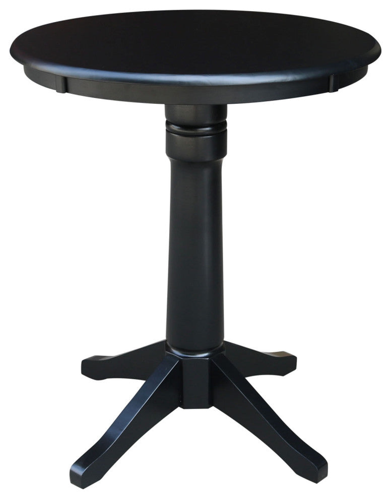 30" Round Top Pedestal Table, Black