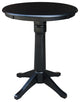 30" Round Top Pedestal Table, Black