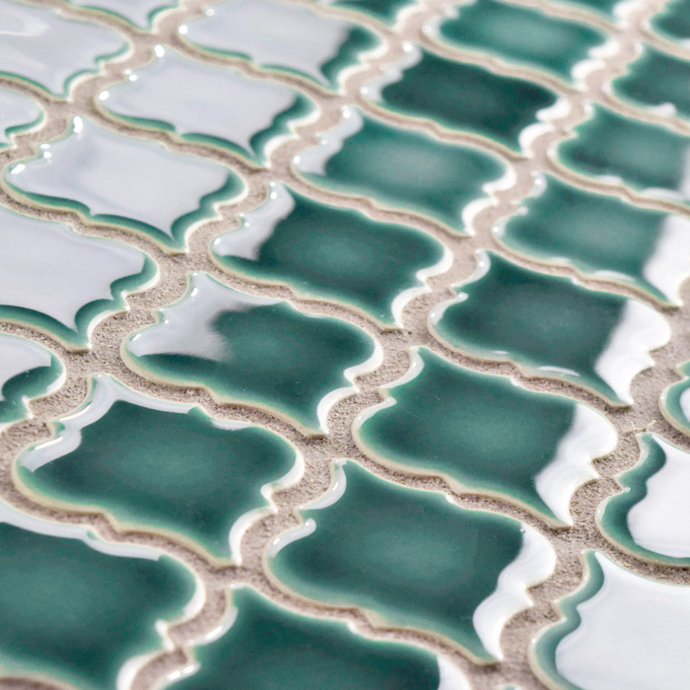 Hudson Tangier Mosaic Floor and Wall Tile, Emerald