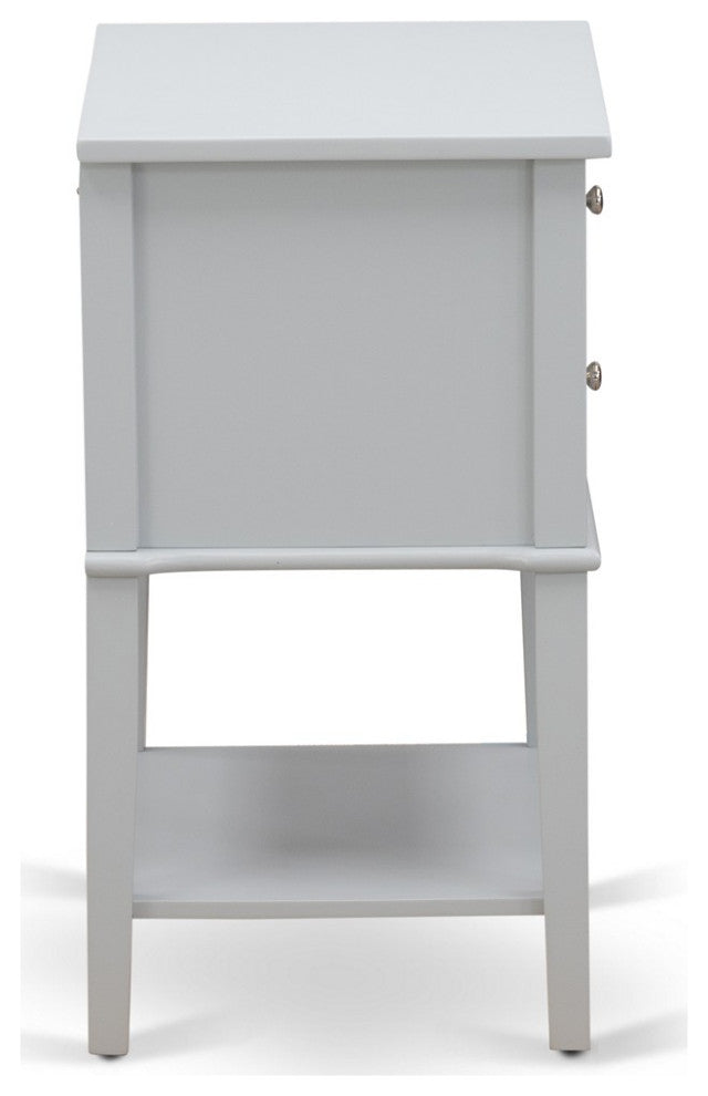 Night Stand For Bedroom, 2 Wood Drawers, Urban Gray Finish