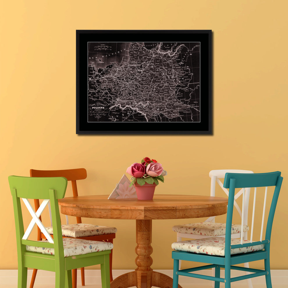 Poland Prussia Germany Vintage Vivid Sepia Map Canvas, 28"x37"