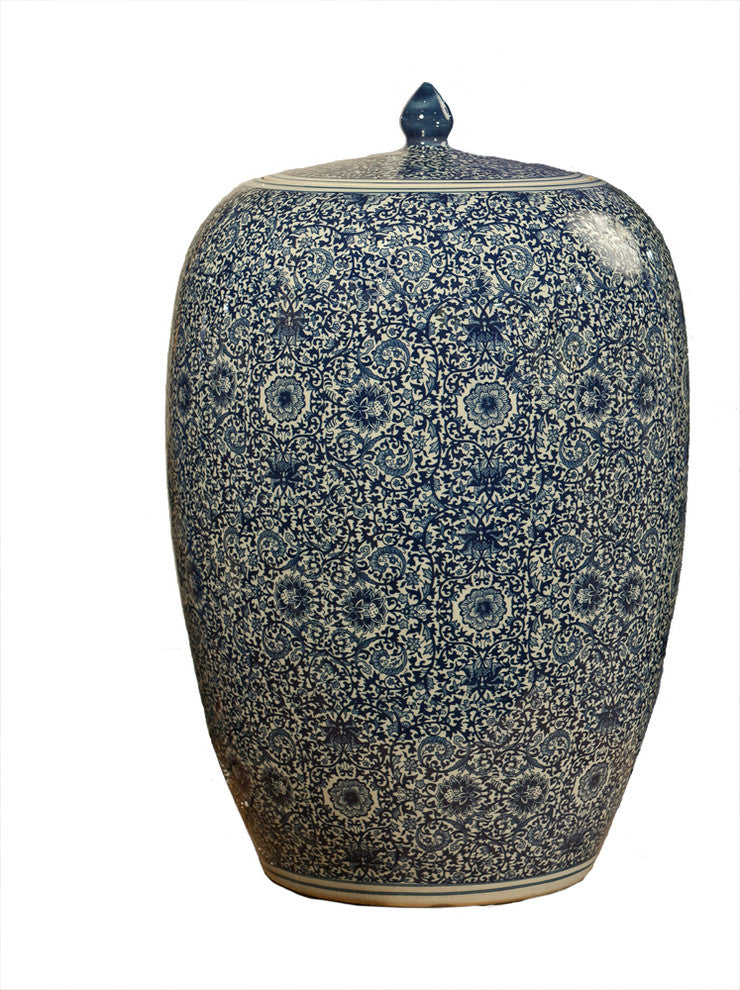 Tea Jar, Blue and White