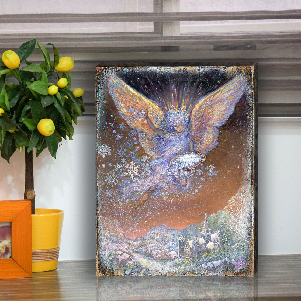 Snow Angel Wall and Table Top Wooden Decor, 18x12