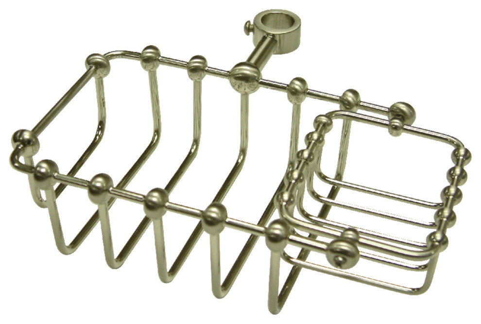 Kingston Brass 7" Riser Mount Soap Basket, Brushed Nickel