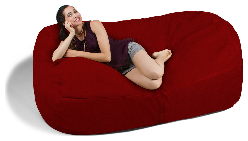 7' Giant Bean Bag Sofa, Cinnabar