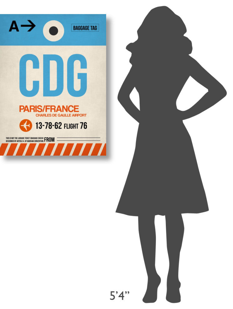 "CDG Paris Luggage Tag 2" Fine Art Print