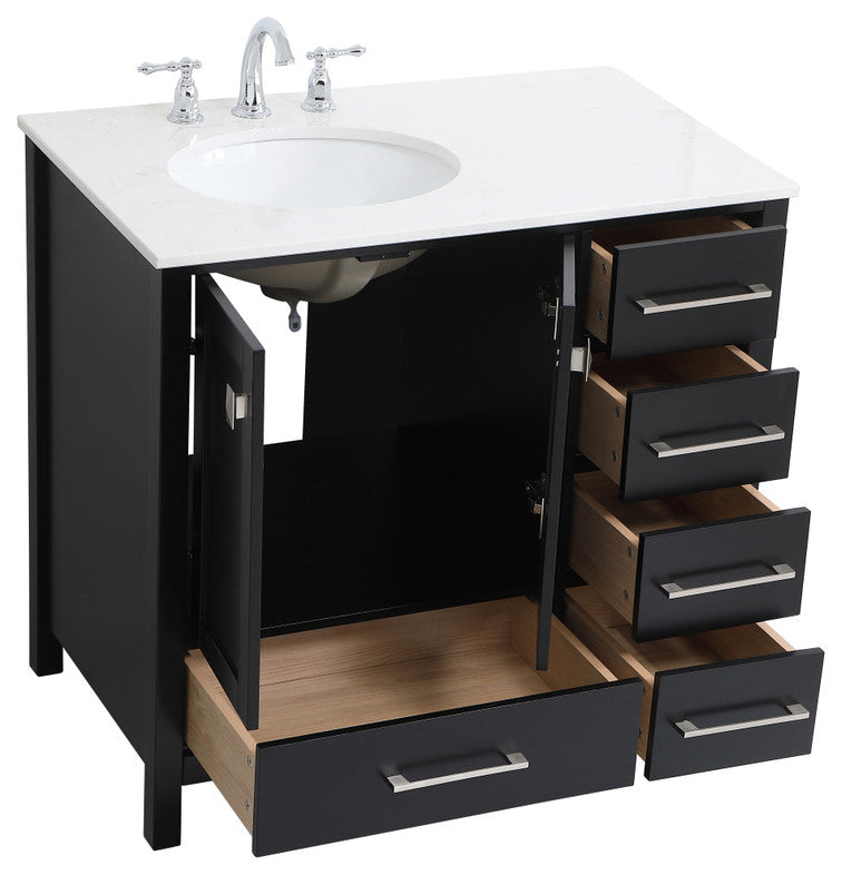 Isabel Black 36" Single Sink Bathroom Vanity