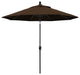 9' Matted Black Push-Button Tilt Crank Aluminum Umbrella, Mocha Pacifica