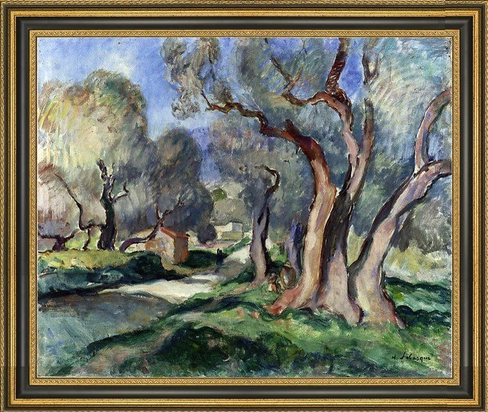 Henri Lebasque Path Among The Olive Trees Framed Premium Canvas Print, 20"x25"