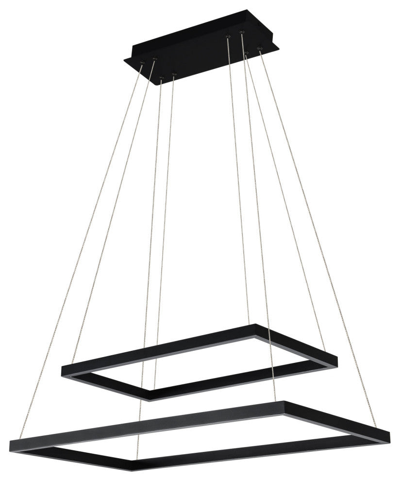 Atria Duo LED Adjustable 2-Tier Chandelier, Black