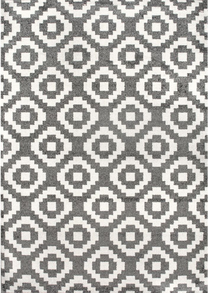 Bird Eye Area Rug, Gray, 5'3"x7'7"