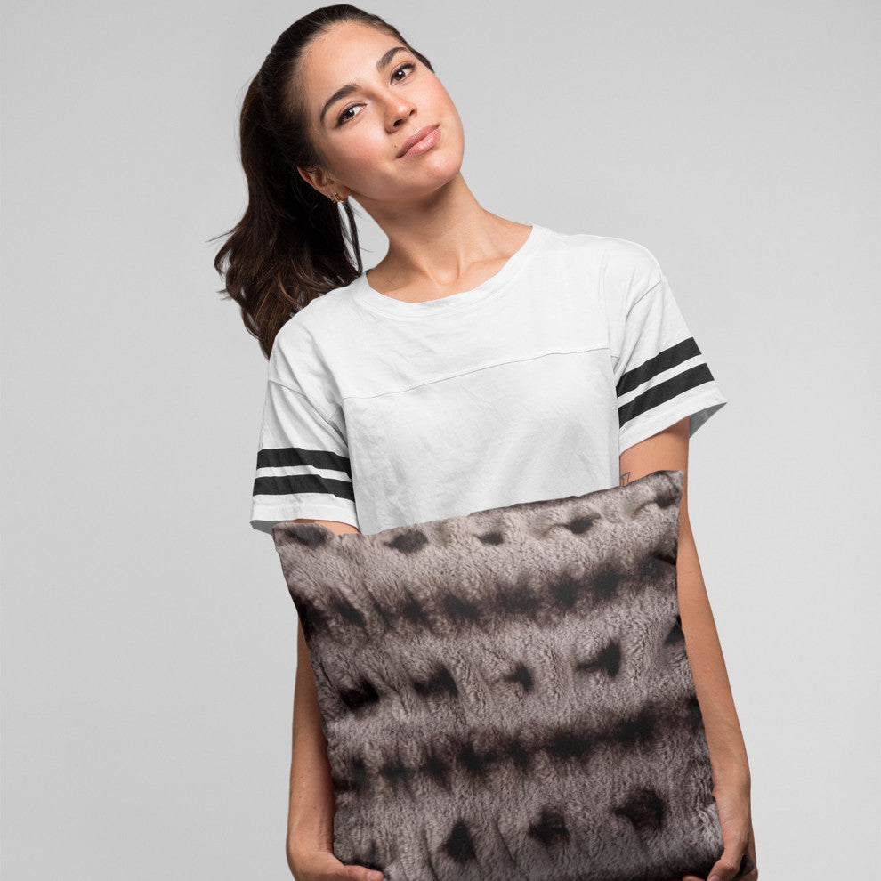 Plutus Brown Fluffy Bunni Faux Fur Luxury Throw Pillow, Brown, 26" x 26"