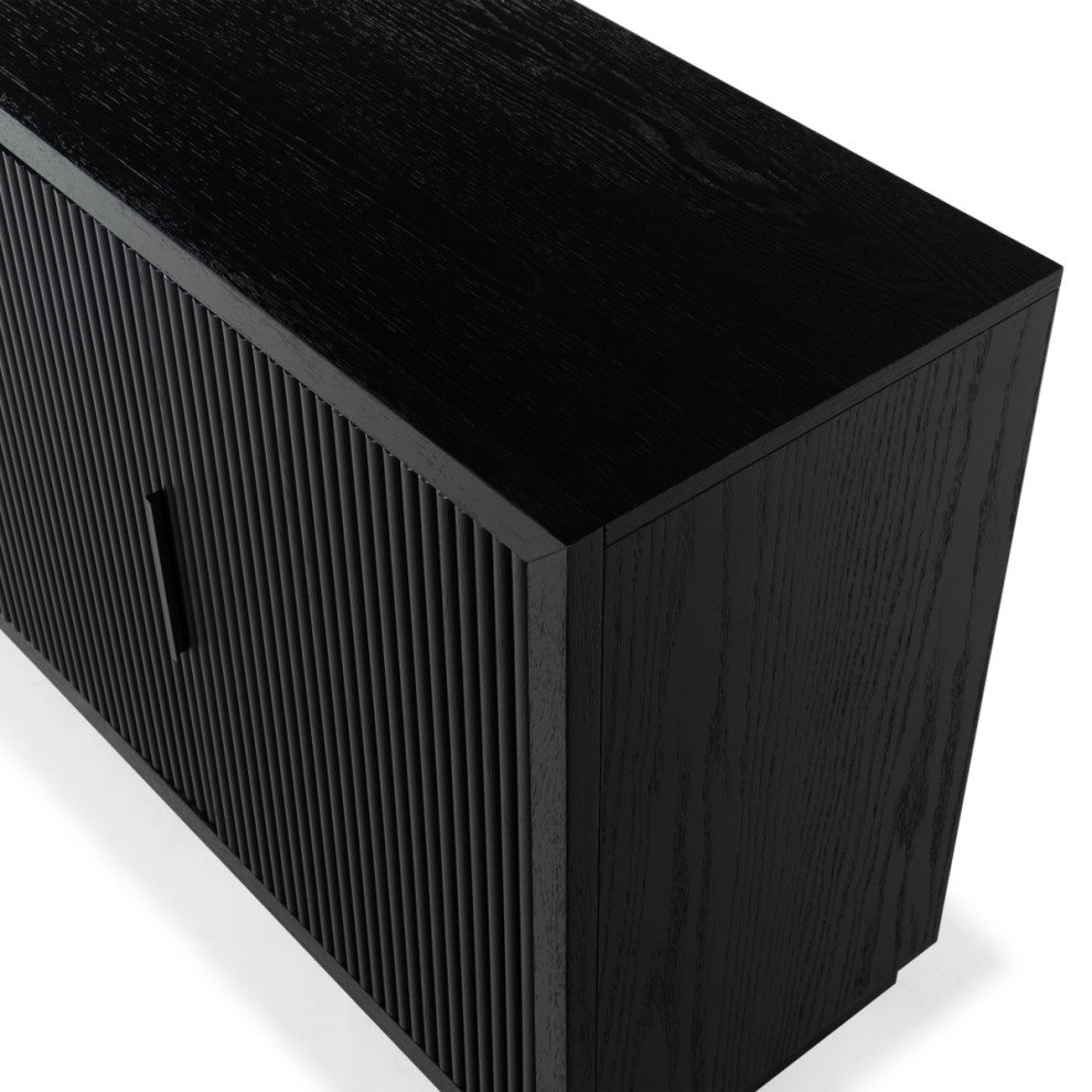 Safavieh Couture Shelbie 3 Door Reeded Sideboard, Black