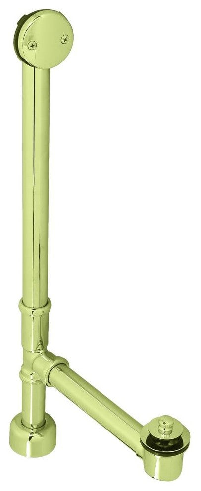 Pull & Drain Bath Waste - 22" Make-Up, 17 Ga. Tubing In Polished Brass