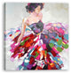 "Graceful Colorful Dress" Hand Painted oil painting, original Art