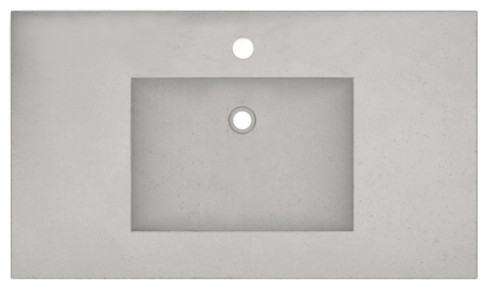 Palomar Vanity Top and Integral Sink, Ash, 36", Single Faucet Cutout